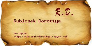 Rubicsek Dorottya névjegykártya